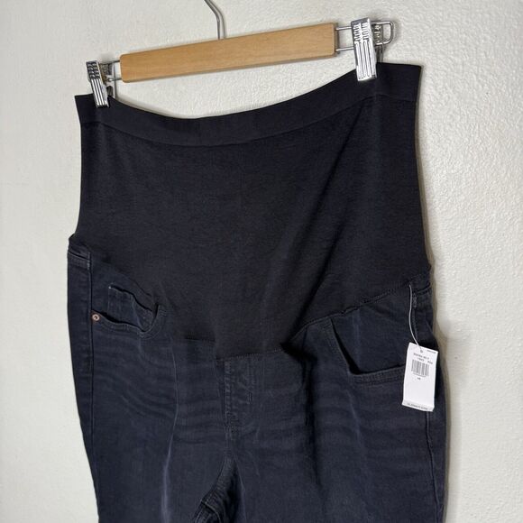 New Old Navy Maternity Full-Panel OG Straight Black Stretch Jeans Women’s 16 - Picture 2 of 8